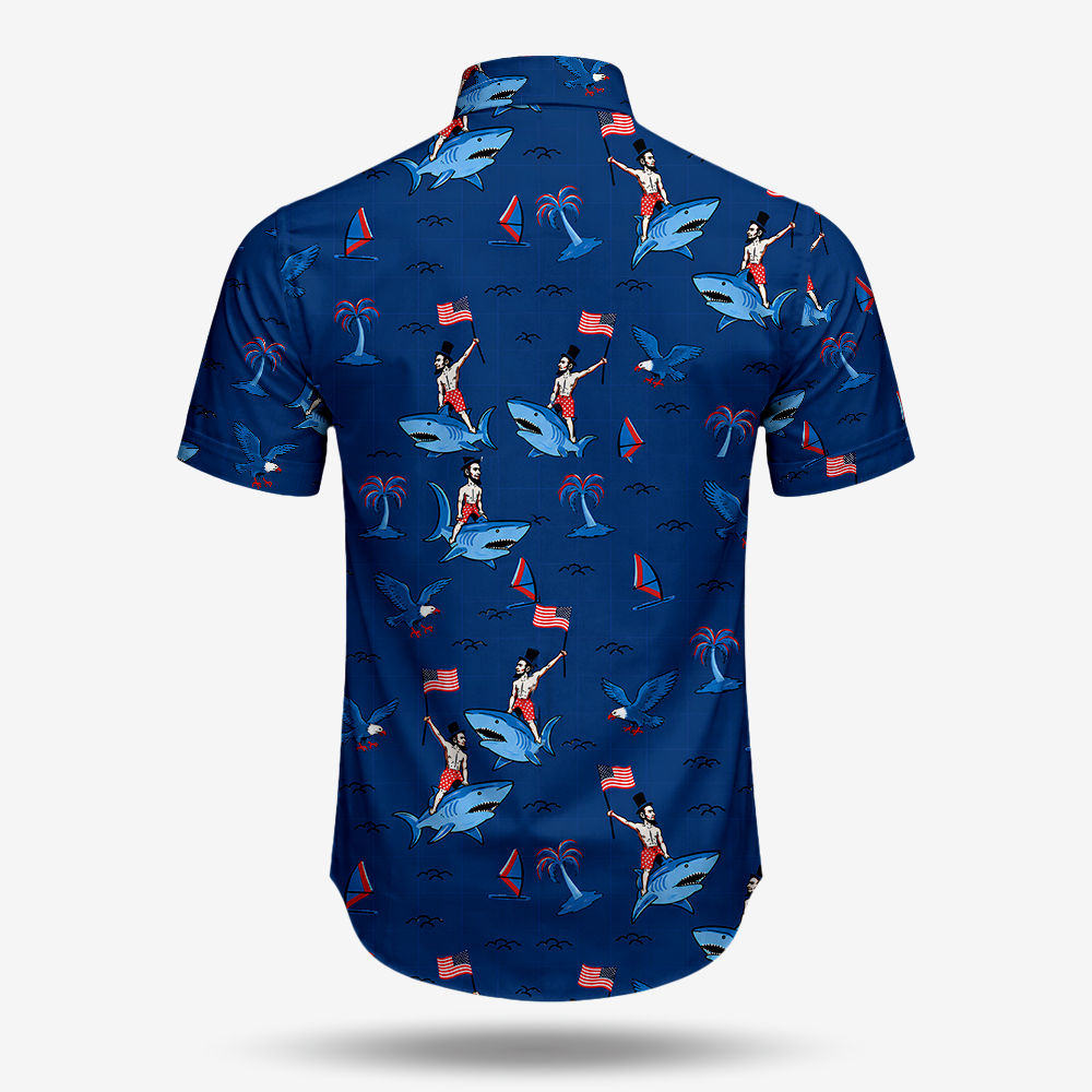Old Glory Shark Rider Button Down Shirt
