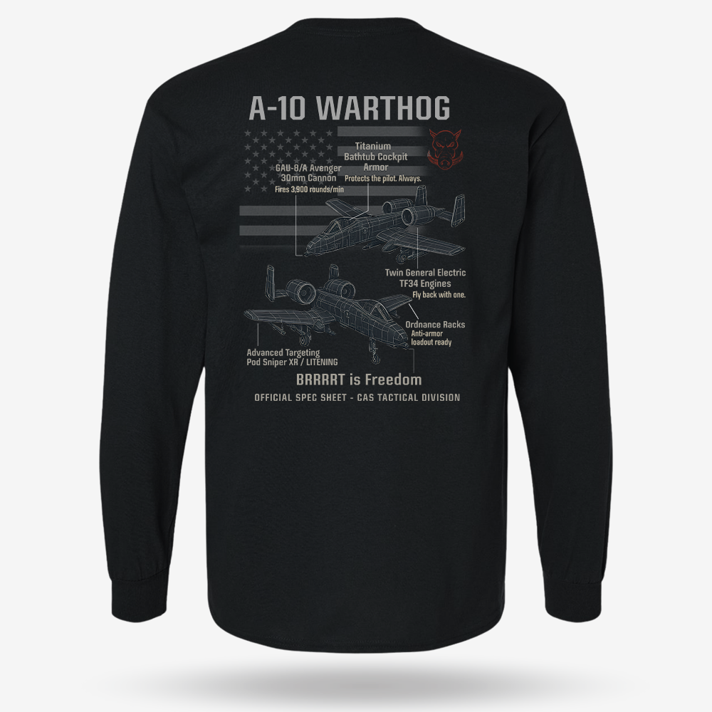 A-10 Thunderbolt II Schematic Long Sleeve