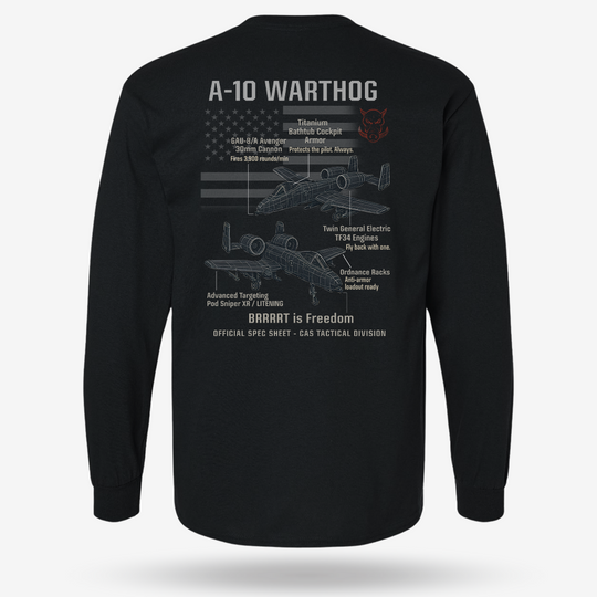 A-10 Thunderbolt II Schematic Long Sleeve