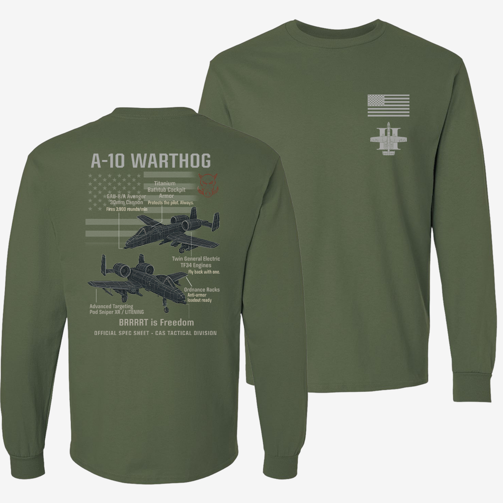 A-10 Thunderbolt II Schematic Long Sleeve
