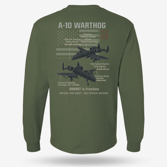 A-10 Thunderbolt II Schematic Long Sleeve