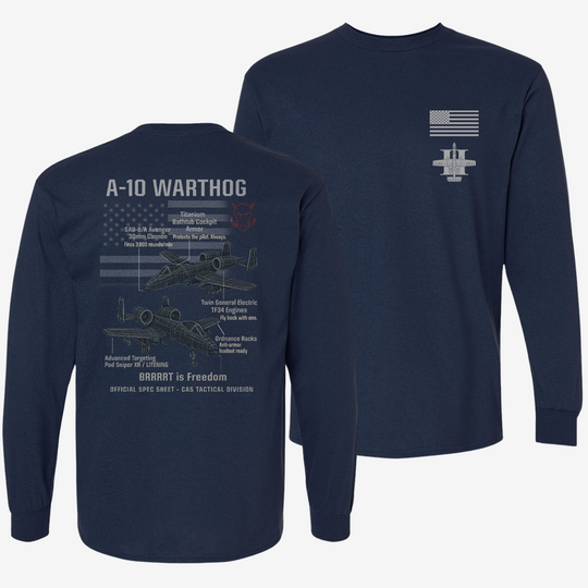 A-10 Thunderbolt II Schematic Long Sleeve
