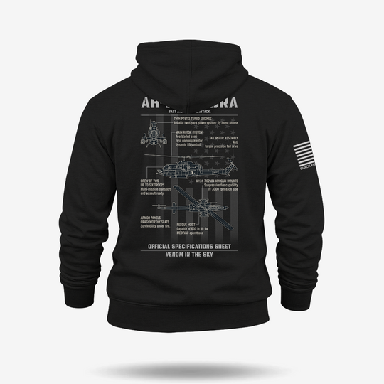 Bell AH-1 SuperCobra Schematic Hoodie