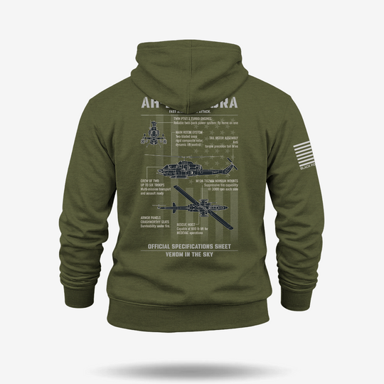 Bell AH-1 SuperCobra Schematic Hoodie