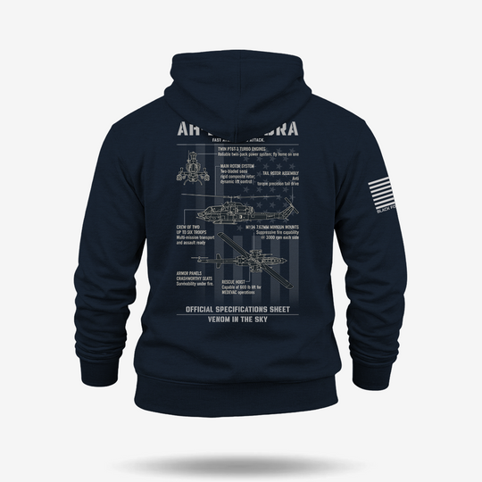 Bell AH-1 SuperCobra Schematic Hoodie
