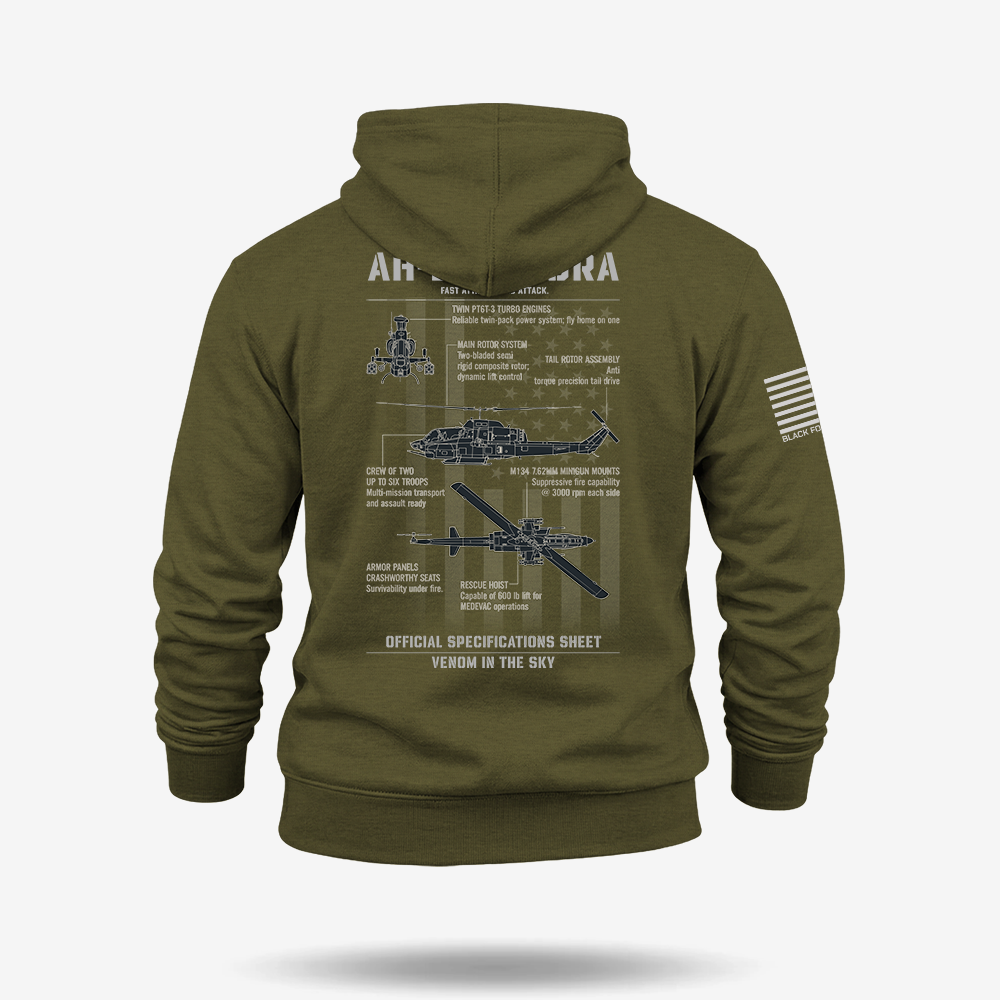 Bell AH-1 SuperCobra Schematic Hoodie