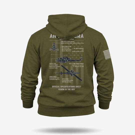 Bell AH-1 SuperCobra Schematic Hoodie