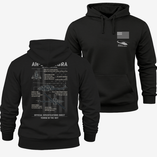 Bell AH-1 SuperCobra Schematic Hoodie