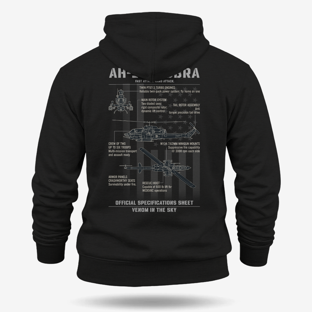 Bell AH-1 SuperCobra Schematic Hoodie