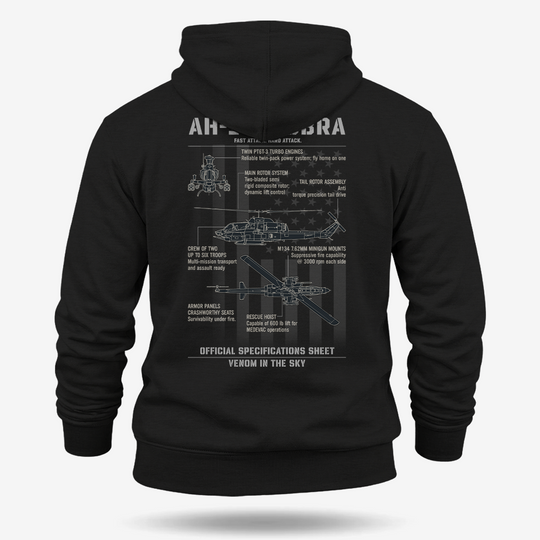 Bell AH-1 SuperCobra Schematic Hoodie