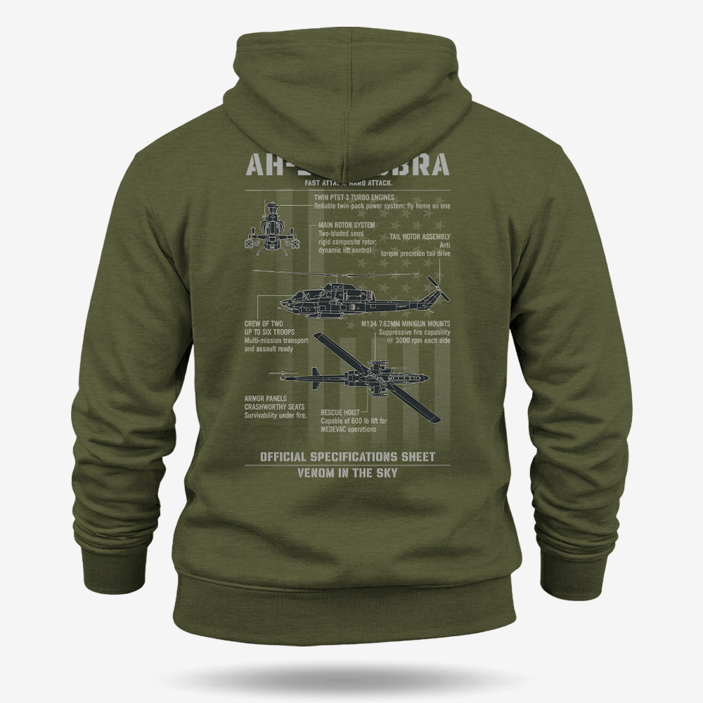 Bell AH-1 SuperCobra Schematic Hoodie