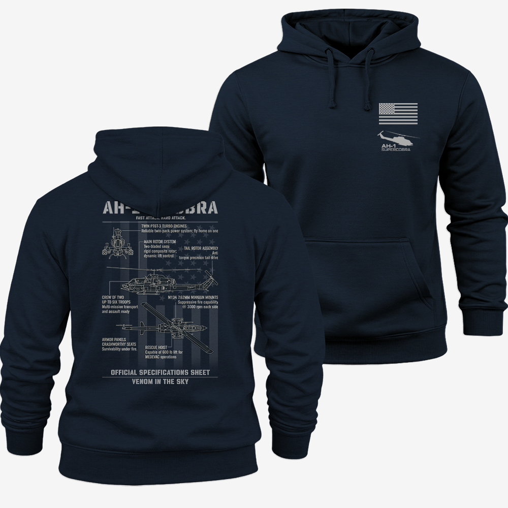Bell AH-1 SuperCobra Schematic Hoodie