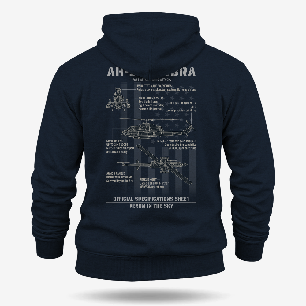 Bell AH-1 SuperCobra Schematic Hoodie