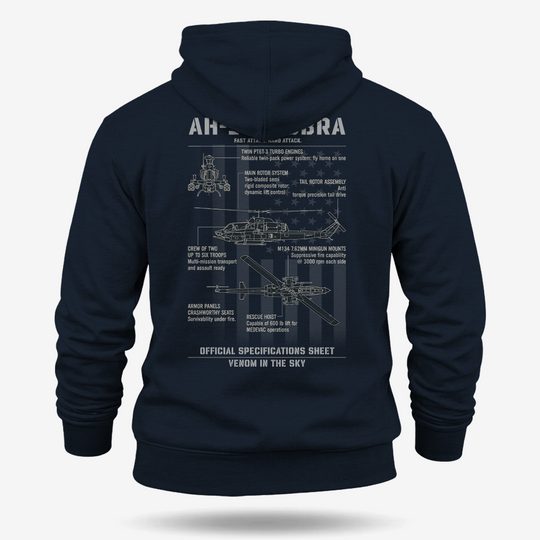 Bell AH-1 SuperCobra Schematic Hoodie