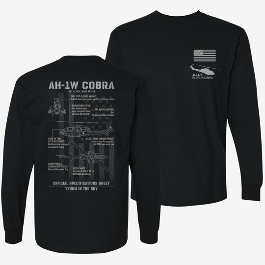 Bell AH-1 SuperCobra Schematic Long Sleeve