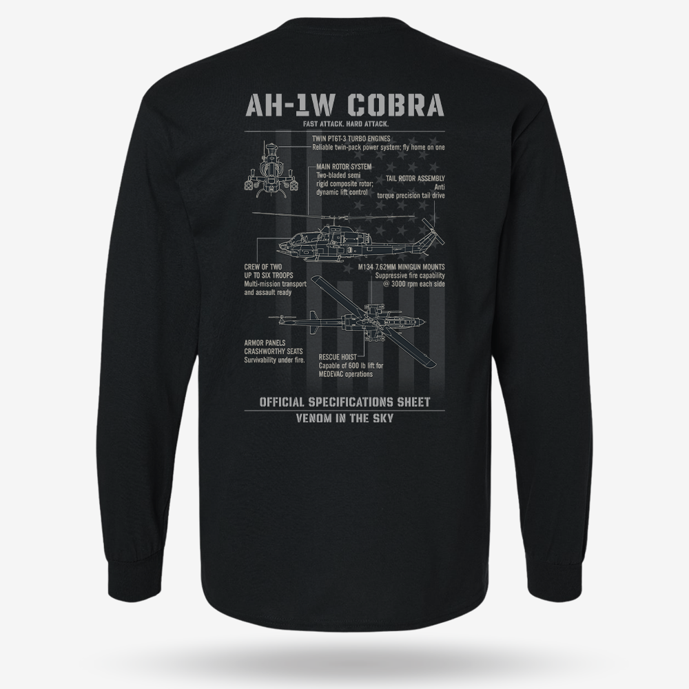 Bell AH-1 SuperCobra Schematic Long Sleeve