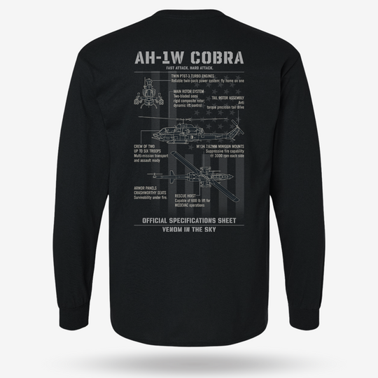 Bell AH-1 SuperCobra Schematic Long Sleeve