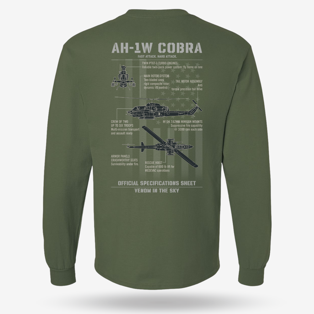 Bell AH-1 SuperCobra Schematic Long Sleeve