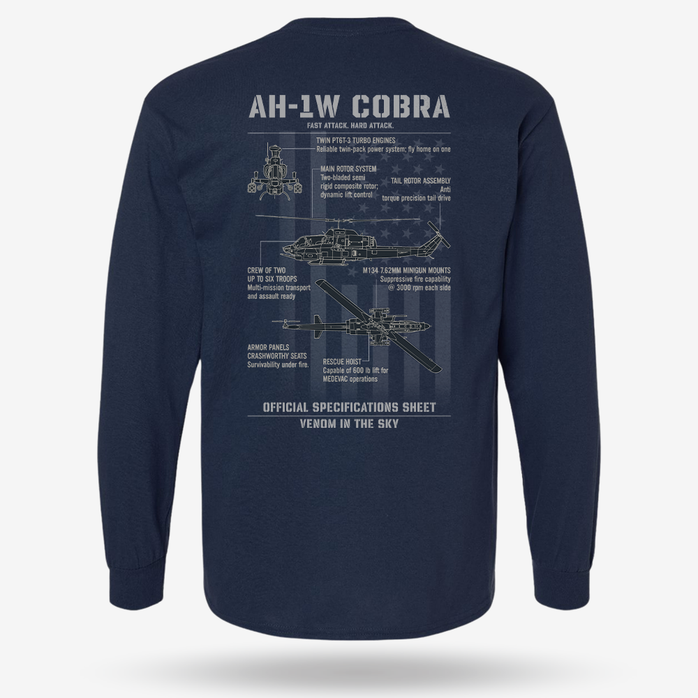 Bell AH-1 SuperCobra Schematic Long Sleeve