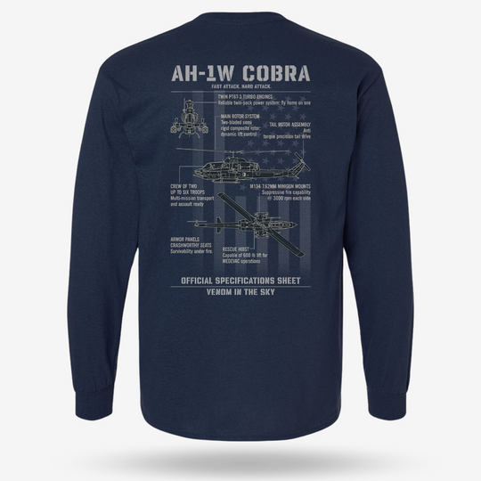 Bell AH-1 SuperCobra Schematic Long Sleeve