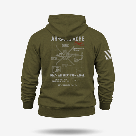 AH-64 Apache Schematic Hoodie