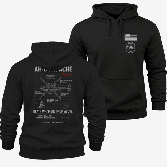 AH-64 Apache Schematic Hoodie