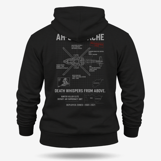 AH-64 Apache Schematic Hoodie