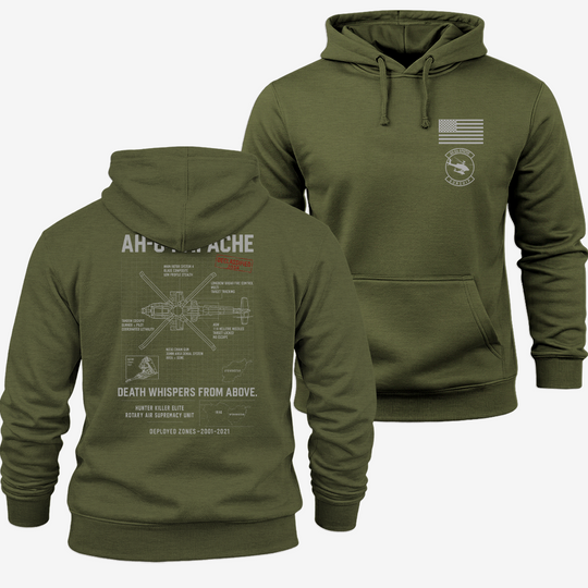 AH-64 Apache Schematic Hoodie