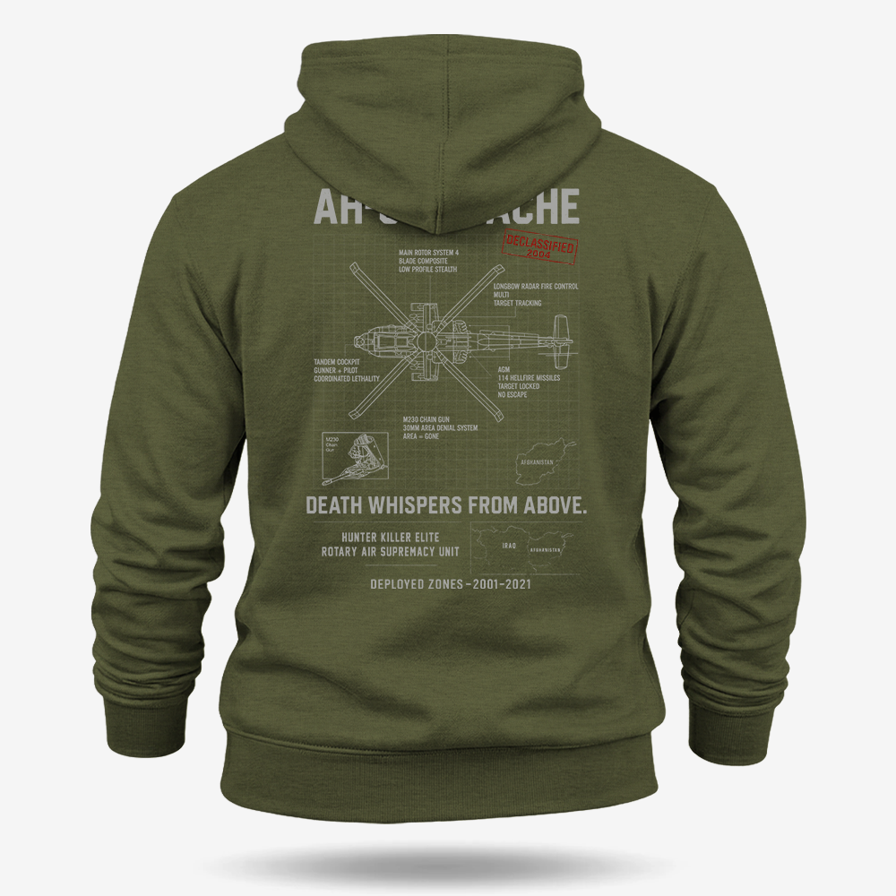 AH-64 Apache Schematic Hoodie