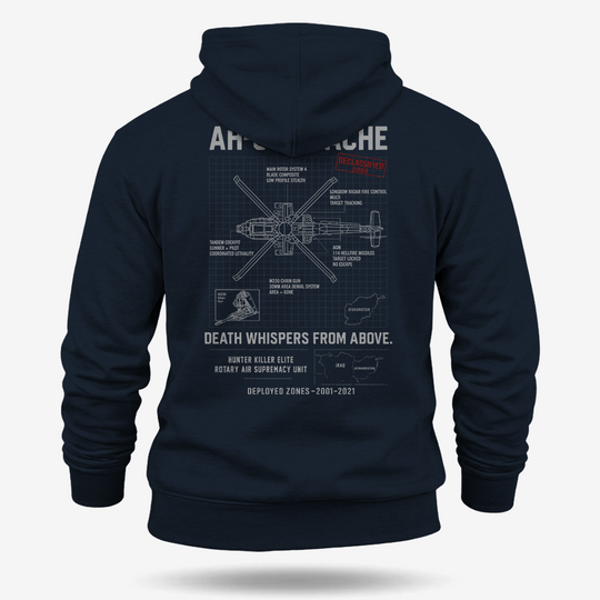 AH-64 Apache Schematic Hoodie