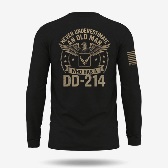 Never Underestimate An Old Man Us Air Force Veteran Long Sleeve