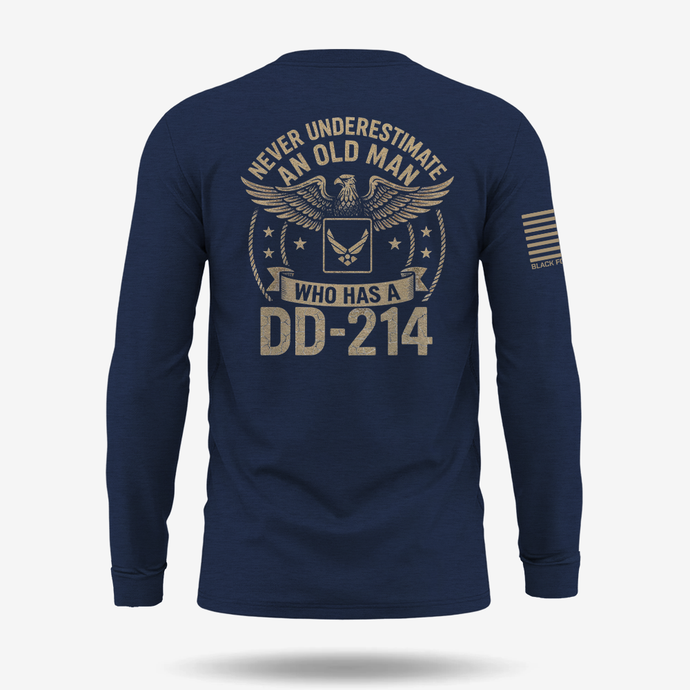 Never Underestimate An Old Man Us Air Force Veteran Long Sleeve