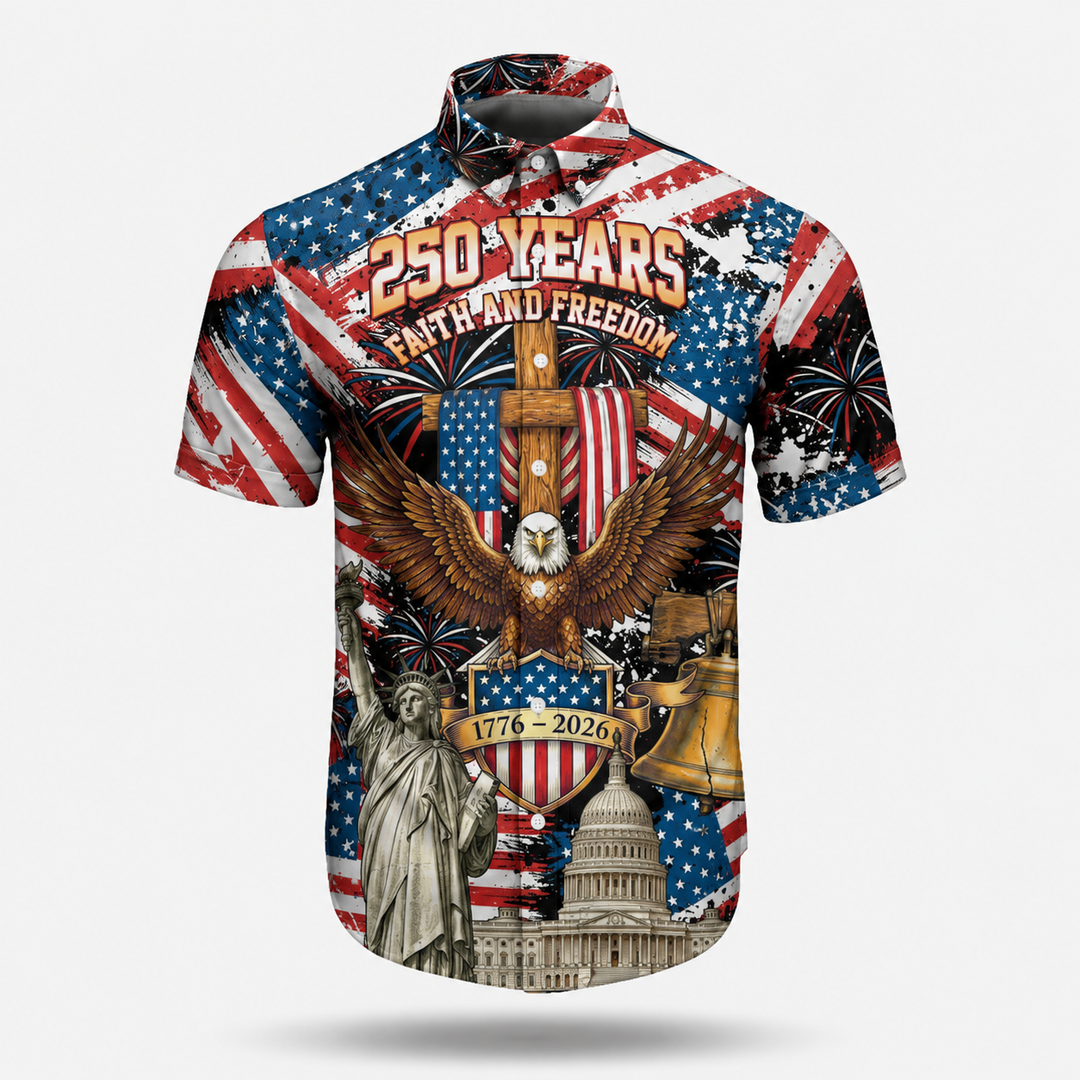 America 250 Faith and Freedom Button Down Shirt