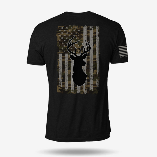 American Flag Camo Buck T Shirt
