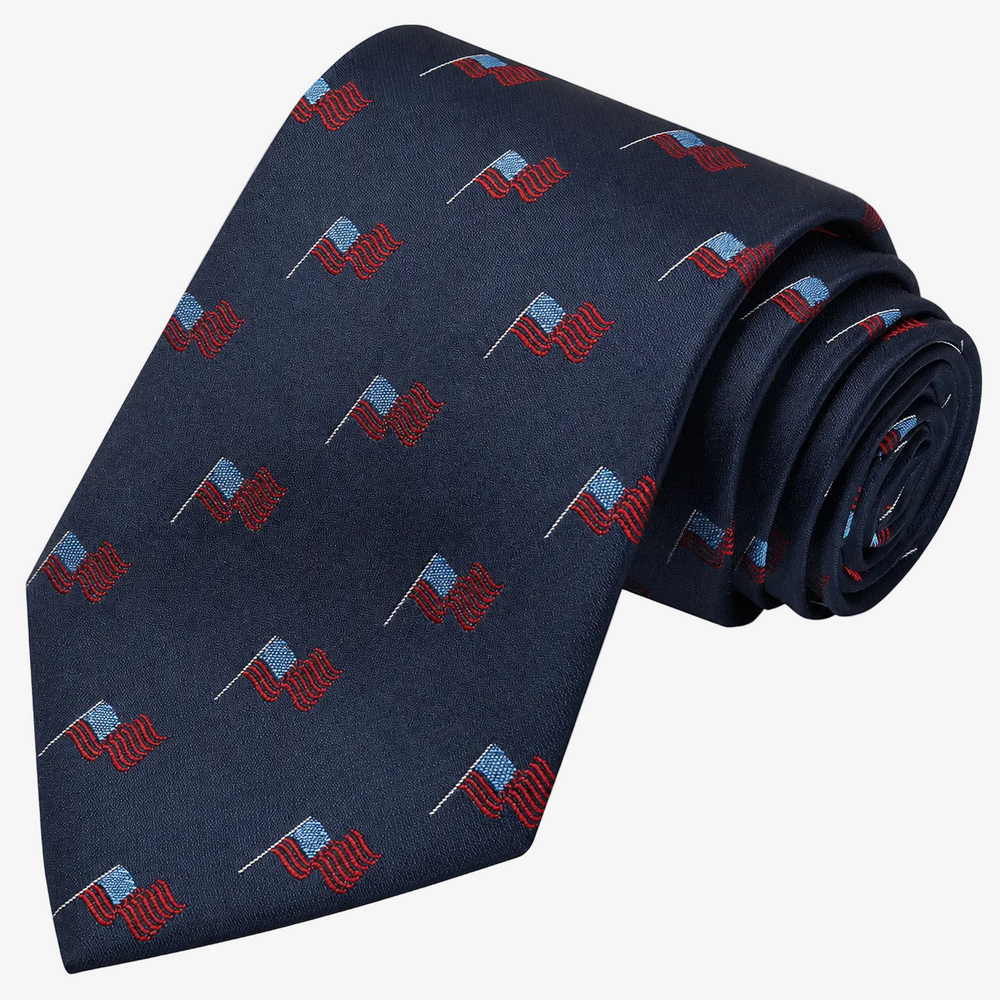 American Flag Navy Tie