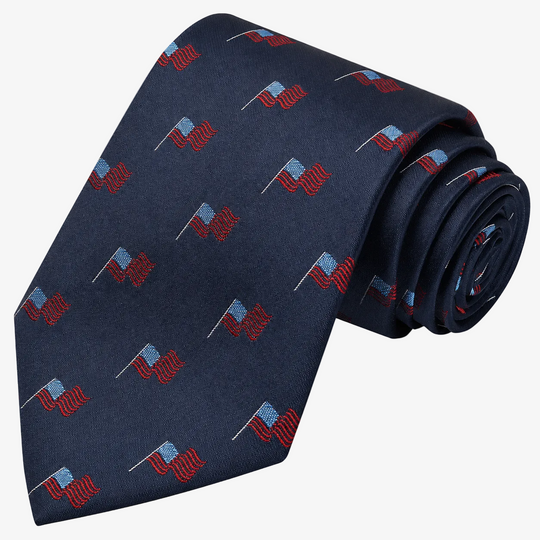 American Flag Navy Tie