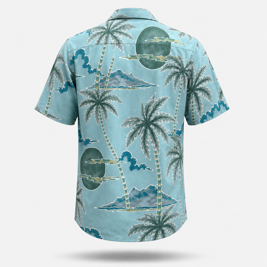 Aqua Palm Horizon Hawaiian Shirt
