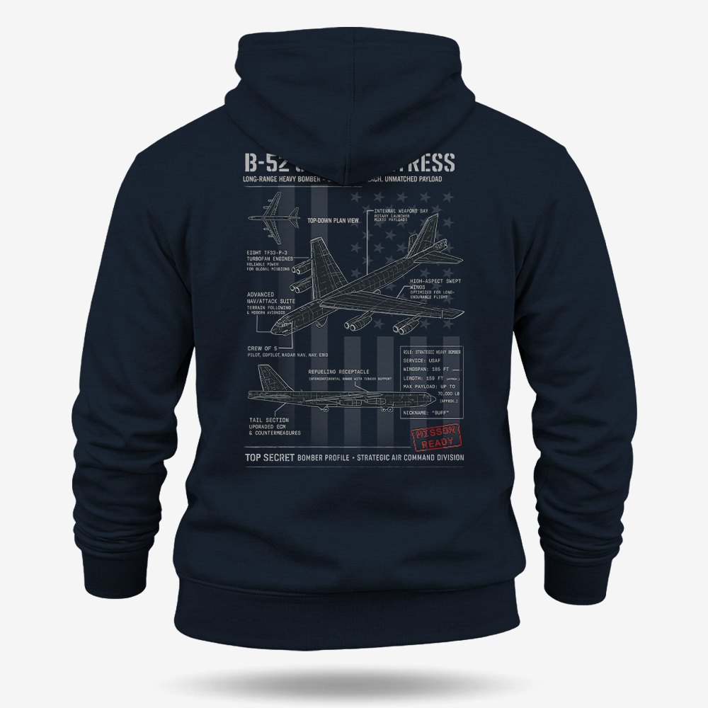 B-52 Stratofortress Schematic Hoodie