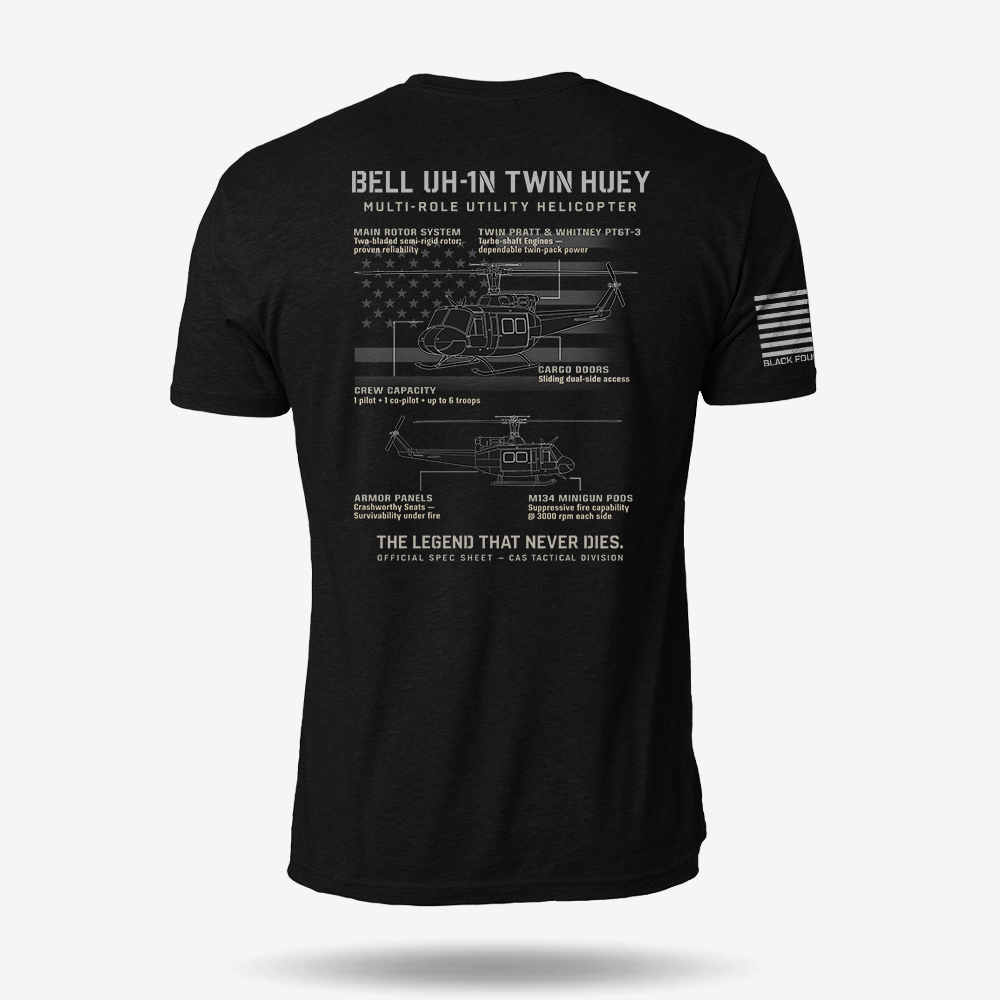 BELL UH-1N TWIN HUEY Schematic T Shirt