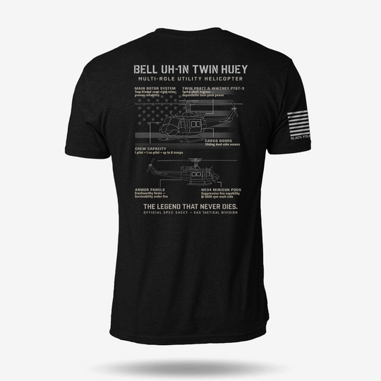 BELL UH-1N TWIN HUEY Schematic T Shirt
