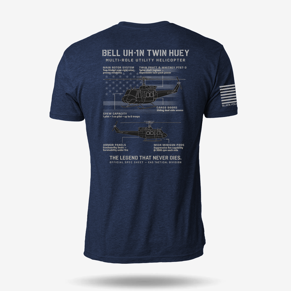 BELL UH-1N TWIN HUEY Schematic T Shirt