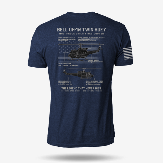 BELL UH-1N TWIN HUEY Schematic T Shirt
