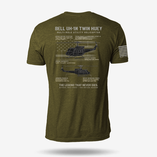 BELL UH-1N TWIN HUEY Schematic T Shirt