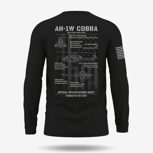 Bell AH-1 SuperCobra Schematic Long Sleeve