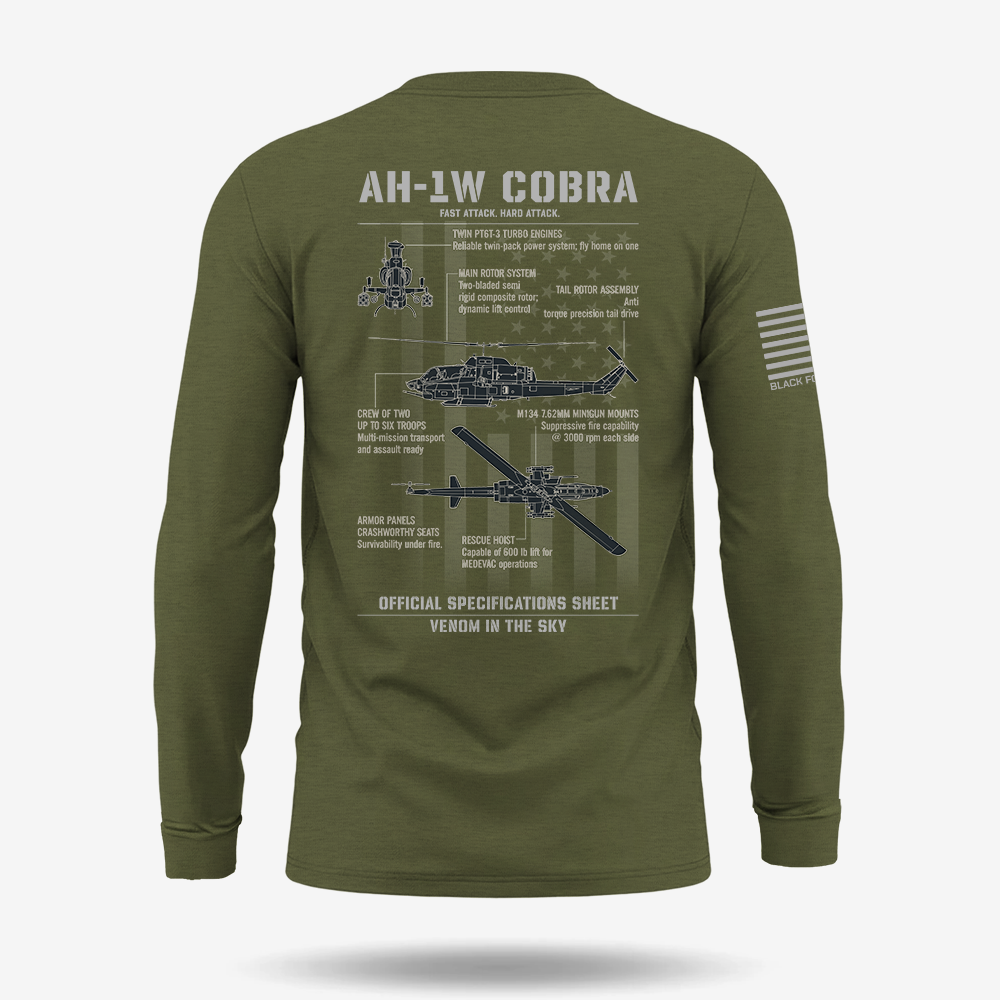 Bell AH-1 SuperCobra Schematic Long Sleeve