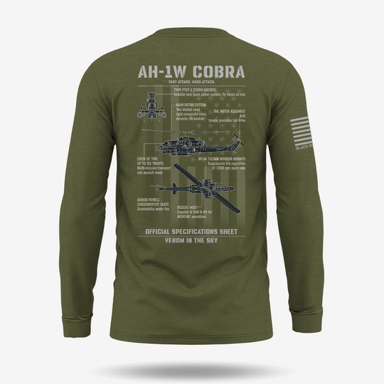 Bell AH-1 SuperCobra Schematic Long Sleeve
