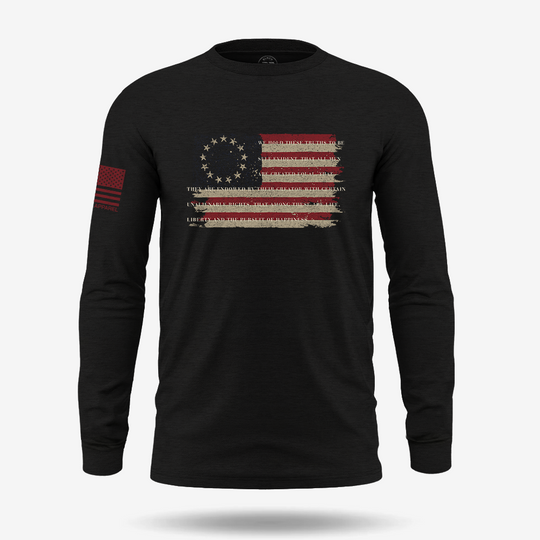 Betsy Ross America Flag Declaration Long Sleeve