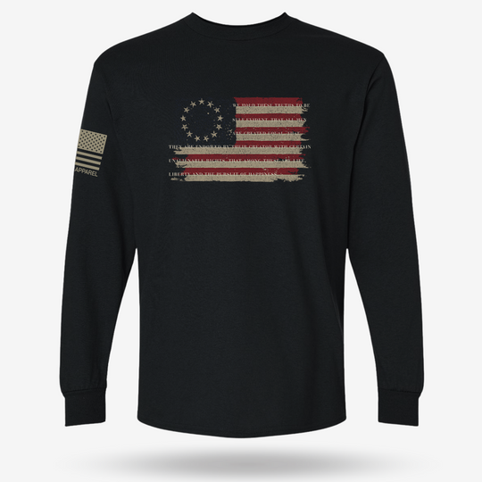 Betsy Ross America Flag Declaration Long Sleeve
