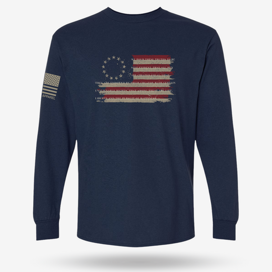 Betsy Ross America Flag Declaration Long Sleeve