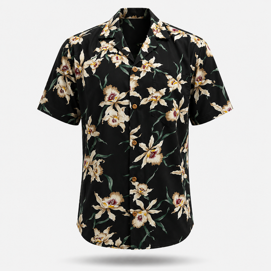 Black Orchid Paradise Hawaiian Shirt